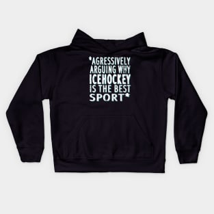 Ice hockey bodycheck ice stadium racket sayings Kids Hoodie